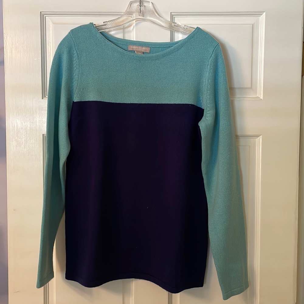 Banana Republic Two Tone Blue Wool and Cashmere Sweater - NWOT